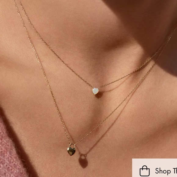 Gorjana 14k Gold Heart Padlock Necklace - Picture 3 of 6